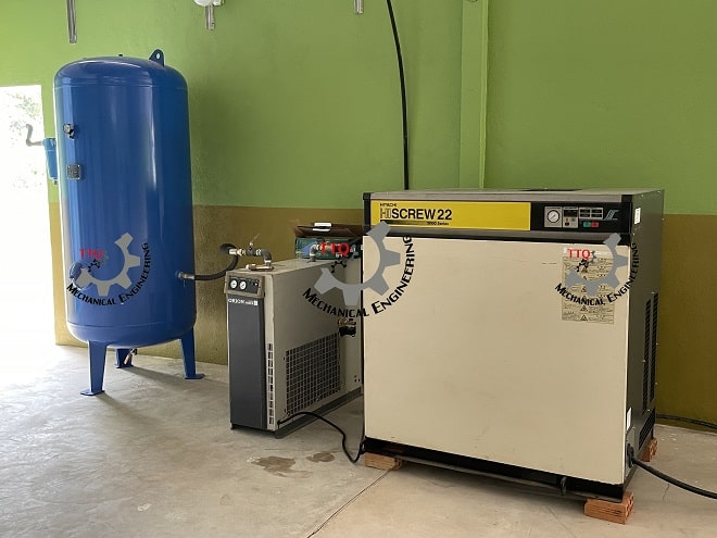 Air compressor and dryer unit — factory install, Cambodia
