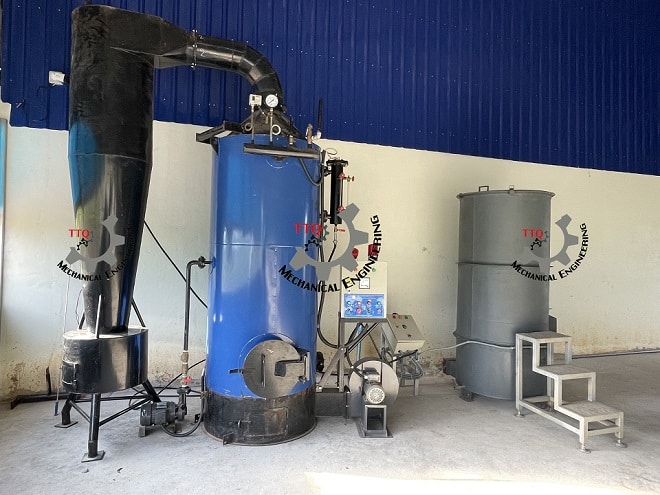 Boiler and steaming machine — factory install, Cambodia