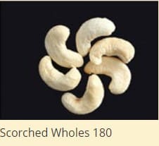 White Wholes scorched cashew nut 180