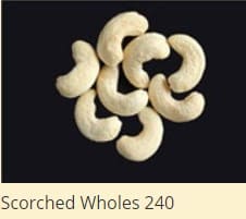 White Wholes scorched cashew nut 240