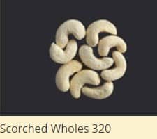 White Wholes scorched cashew nut 320