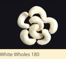 White Wholes cashew nut 180