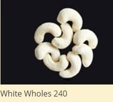 White Wholes cashew nut 240